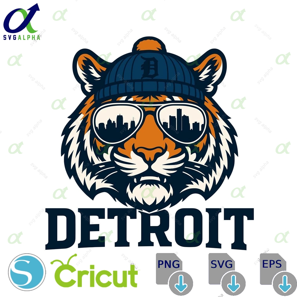Detroit Baseball-inspired Tiger Design Retro Sports Graphic Png For T-shirts Sublimation Svg